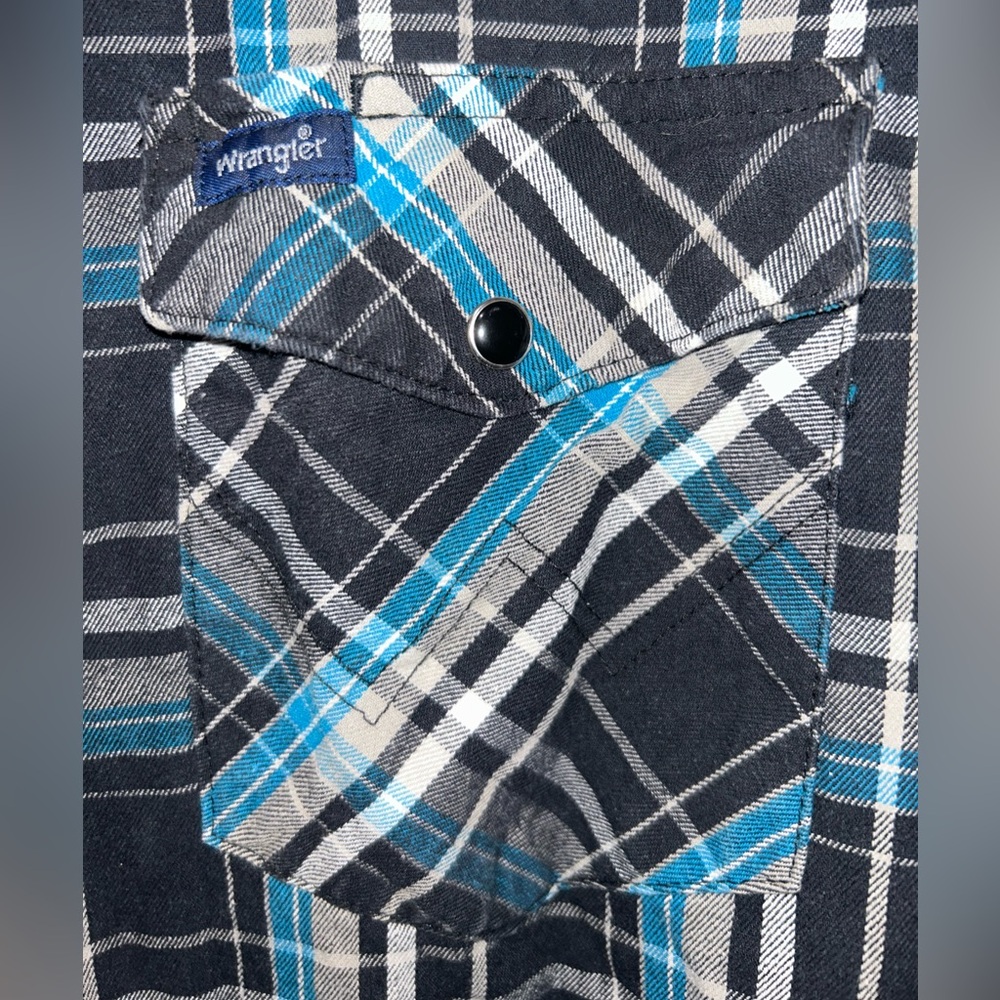 Wrangler Long Sleeve Western Shirt Pearl Snap Thick‎  Plaid Size Large